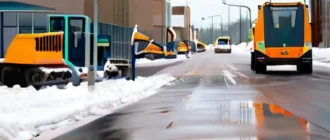 Группа спецтехники для муниципальных задач в городском lандшафте